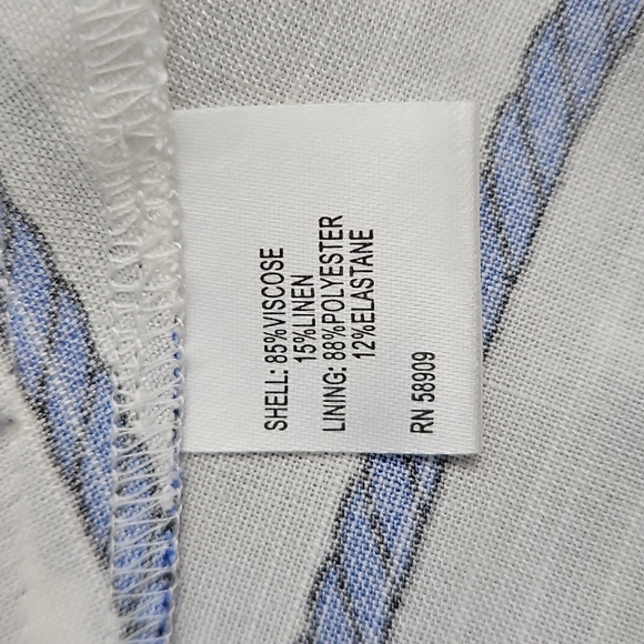 ANTONIO MELANI A-Line Flowy Maxi Skirt: White W/Blue Rope/knots: Size- 14 - Picture 12 of 16